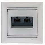  - Legrand Valena Алюминий Розетка комп(RJ45) 2-ая 5 кат.крепление винт с лапками (770231)