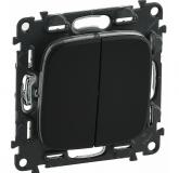  - Legrand Valena ALLURE DIY Антрацит Переключатель 2-клавишный 10А 250В (752918)