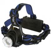 - Фонарь налобный E150 (аккум. 220В CREE 3Вт пласт. бокс; черн.) Ultraflash 12188