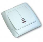  - Выключатель 2-кл. СП Маргарита 10А IP20 с подсветкой бел. UNIVersal М0123