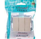  - Выключатель 3-кл. СП Vesna механизм крем. LEZARD 742-0388-109