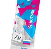  - Удлинитель 3х7м 6А IP20 ПВС 2х0.75 КОСМОС YKsm7m-3g(6A)S