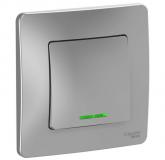  - Выключатель 1-кл. СП Blanca 10А IP20 (сх. 1) 250В с подсветкой алюм. SE BLNVS010113