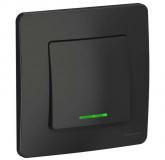  - Выключатель 1-кл. СП Blanca 10А IP20 (сх. 1) 250В с подсветкой антрацит SE BLNVS010116