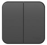  - Выключатель 2-кл. ОП Blanca 10А IP20 (сх. 5) 250В с изолир. пластиной антрацит SE BLNVA105016