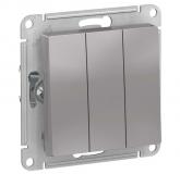  - Выключатель 3-кл. СП AtlasDesign 10А IP20 (сх. 1+1+1) 10AX механизм алюм. SE ATN000331