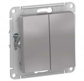  - Выключатель 2-кл. СП AtlasDesign 10А IP20 (сх. 5) 10AX механизм алюм. SE ATN000351