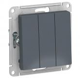  - Выключатель 3-кл. СП AtlasDesign 10А IP20 (сх. 1+1+1) 10AX механизм грифель SE ATN000731