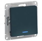  - Выключатель 1-кл. СП AtlasDesign 10А IP20 (сх. 1а) 10AX с подсветкой механизм изумруд SE ATN000813