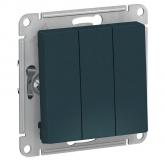  - Выключатель 3-кл. СП AtlasDesign 10А IP20 (сх. 1+1+1) 10AX механизм изумруд SE ATN000831