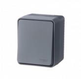  - Переключатель проходной 1-кл. ОП AtlasDesign Profi54 IP54 10AX антрацит SE ATN544061