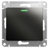  - Выключатель 1-кл. СП Glossa 10А IP20 (сх. 1а) 10AX с подсветкой механизм антрацит SE GSL000713