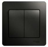  - Выключатель 2-кл. СП Glossa 10А IP20 (сх. 5) 10AX в сборе антрацит SE GSL000752